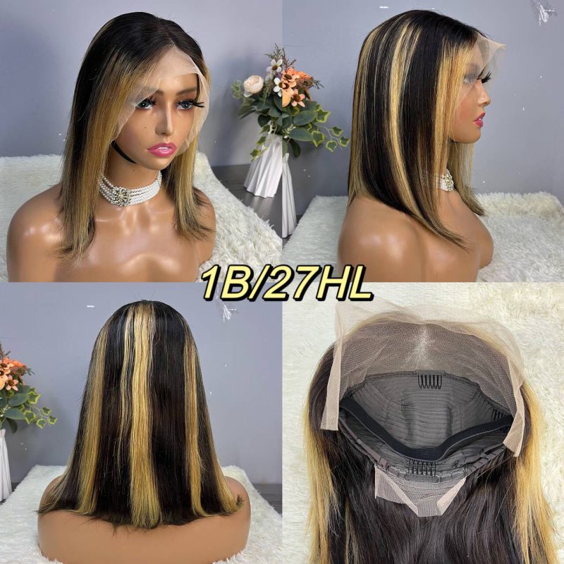 13x4 Straight Hair Colored BOB Lace Front Wig - 图片 20